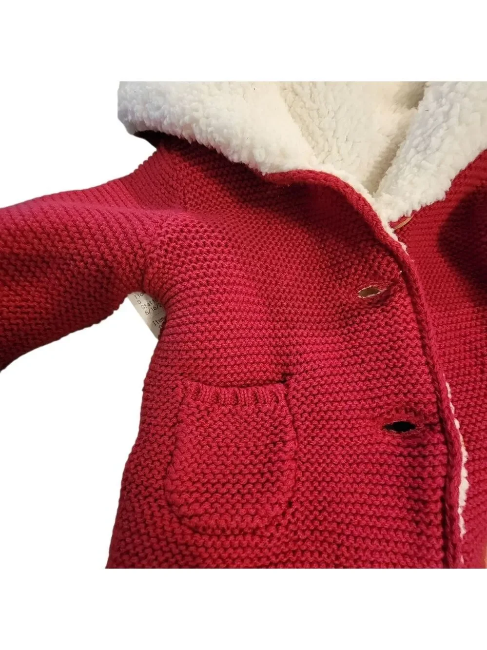NWT Carter’s Baby Hooded Knitted Cardigan  w/ Ears Sz 3m Sherpa lining T04